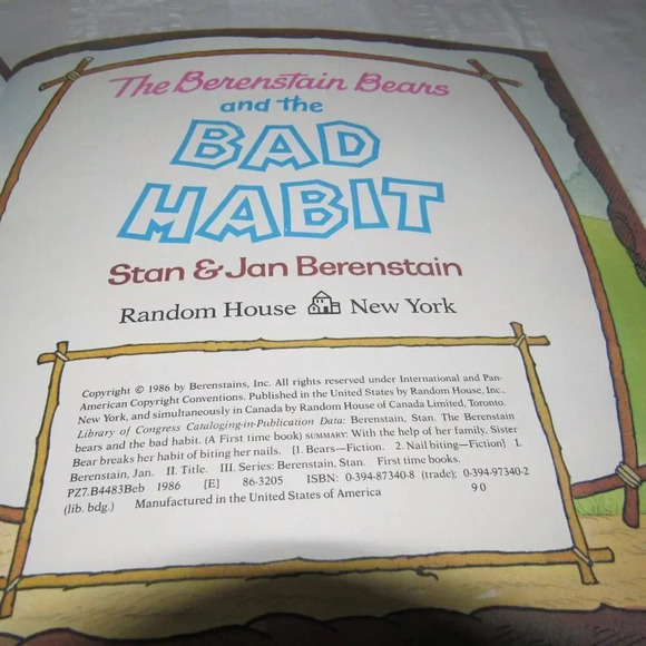 The Berenstain Bears and the BAD HABIT Color Illustrated Paperback Learning Read - Picture 3 of 3